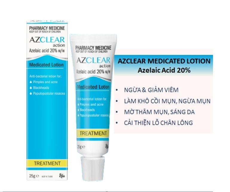 Azelaic acid có trong sản phẩm Azclear Medicated Lotion