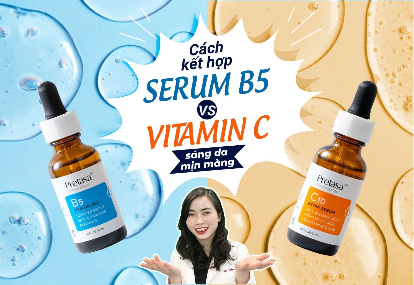 Cách kết hợp Serum B5 và Vitamin C sáng