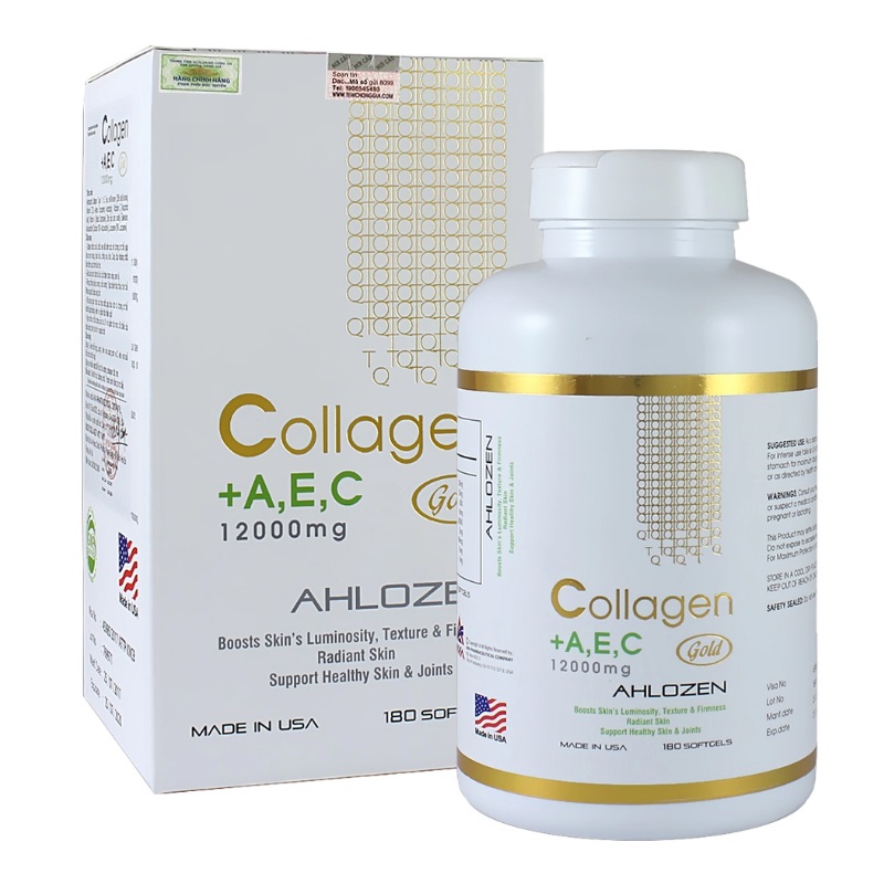 Viên uống collagen trị nám tàn nhang Collagen AEC Gold 12000mg
